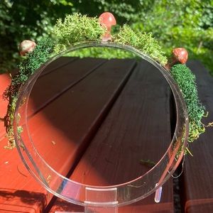Crystal Mushroom metal Headband with Moss